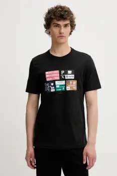 PS Paul Smith tricou din bumbac culoarea negru, cu imprimeu, M2R-011R-TP5258 imagine