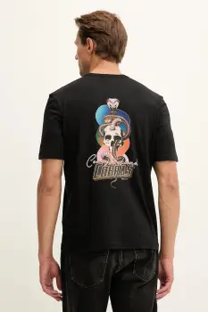 PS Paul Smith tricou din bumbac culoarea negru, cu imprimeu, M2R-220X-TP5407 imagine