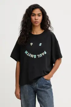 PS Paul Smith tricou din bumbac culoarea negru, W2R-405V-VP5574 imagine