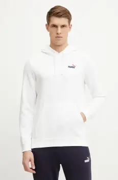 Puma bluza barbati, culoarea alb, cu gluga, cu imprimeu, 684719 imagine