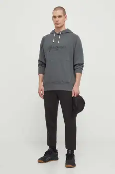 Puma bluza barbati, culoarea gri, cu gluga, cu imprimeu imagine