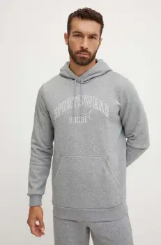 Puma bluza barbati, culoarea gri, cu gluga, cu imprimeu, 681775 imagine