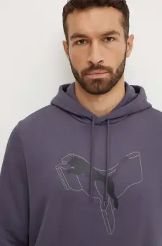 Puma bluza barbati, culoarea gri, cu gluga, cu imprimeu, 683799 imagine