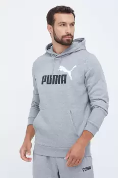Puma bluza barbati, culoarea gri, cu gluga, cu imprimeu imagine