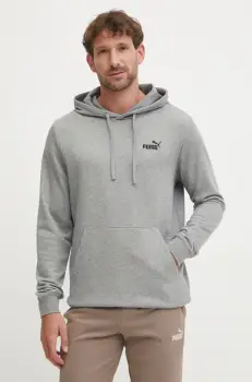 Puma bluza barbati, culoarea gri, cu gluga, neted, 682576 imagine