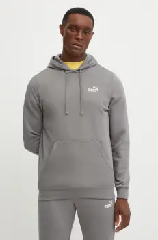 Puma bluza barbati, culoarea gri, cu gluga, neted, 682577 imagine