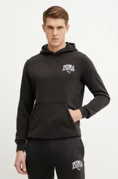 Puma bluza barbati, culoarea negru, cu gluga, cu imprimeu, 684641 imagine