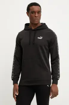 Puma bluza barbati, culoarea negru, cu gluga, cu imprimeu, 684676 imagine