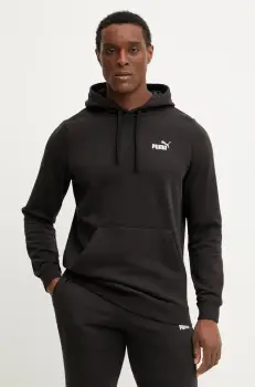 Puma bluza barbati, culoarea negru, cu gluga, cu imprimeu, 684719 imagine