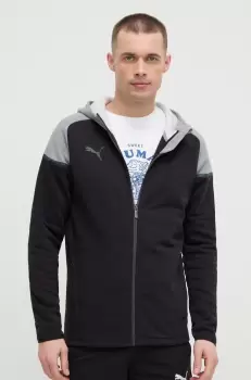 Puma bluza barbati, culoarea negru, cu gluga, melanj imagine