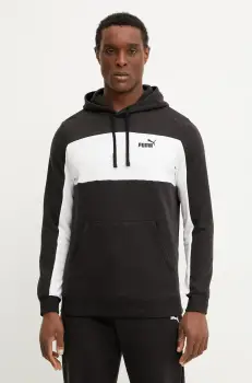 Puma bluza barbati, culoarea negru, cu gluga, modelator, 684687 imagine