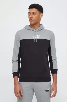 Puma bluza barbati, culoarea negru, cu gluga, modelator imagine