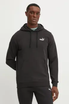 Puma bluza barbati, culoarea negru, cu gluga, neted, 682576 imagine