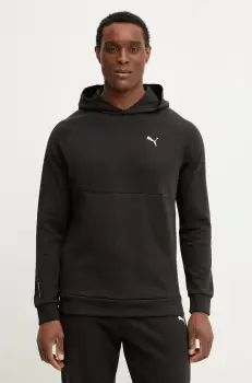 Puma bluza barbati, culoarea negru, cu gluga, neted, 684600 imagine