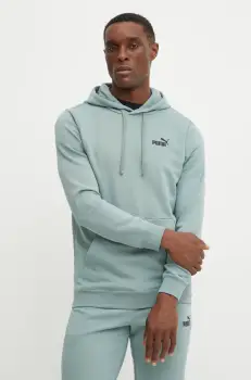 Puma bluza barbati, culoarea verde, cu gluga, neted, 682577 imagine