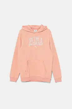 Puma bluza copii CLASS Hoodie TR culoarea portocaliu, cu gluga, cu imprimeu, 685829 imagine
