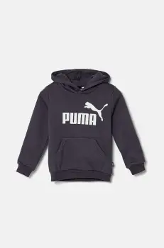 Puma bluza copii culoarea gri, cu gluga, cu imprimeu imagine