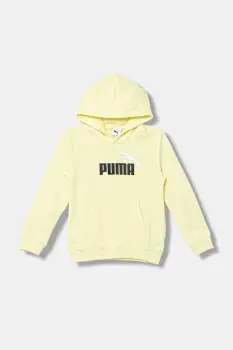 Puma bluza copii ESS 2 COLOR No. 1 Logo Hoodie FL B culoarea galben, cu gluga, cu imprimeu, 685822 imagine