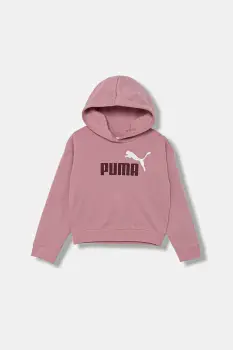 Puma bluza copii ESS 2 COLOR No. 1 Logo? Short Length Hoodie TR G culoarea roz, cu gluga, cu imprimeu, 686072 imagine