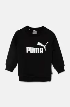 Puma bluza copii ESS Big Logo Crew FL B culoarea negru, cu imprimeu imagine