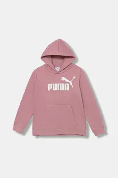 Puma bluza copii ESS No. 1 Logo Hoodie FL G culoarea roz, cu gluga, cu imprimeu, 684896 imagine