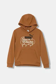 Puma bluza copii MID90s Hoodie TR B culoarea maro, cu gluga, cu imprimeu, 688468 imagine