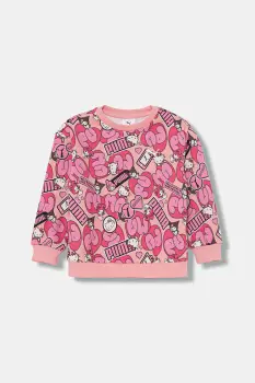 Puma bluza copii PUMA X HELLO KITTY & FRIENDS Relaxed AOP Crew FL culoarea roz, 632392 imagine