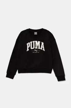 Puma bluza copii SQUAD Crew culoarea negru, cu imprimeu, 681763 imagine