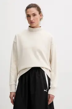 Puma bluza culoarea bej, uni, 688152 imagine