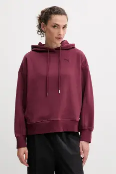 Puma bluza culoarea bordo, cu gluga, 688151 imagine