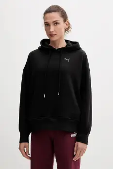 Puma bluza culoarea negru, cu gluga, 688151 imagine