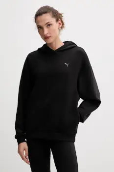 Puma bluza culoarea negru, cu gluga, cu imprimeu, 527460 imagine