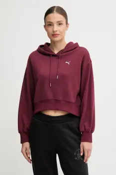 Puma bluza culoarea negru, cu gluga, uni, 629746 imagine