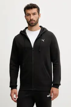 Puma bluza culoarea negru, cu gluga, uni, 682590 imagine