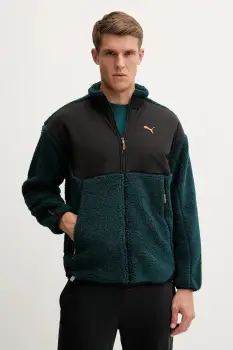 Puma bluza culoarea verde, uni, 632104 imagine