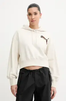 Puma bluza femei, culoarea bej, cu gluga, cu imprimeu, 632338 imagine