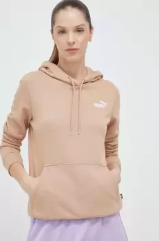 Puma bluza femei, culoarea bej, cu gluga, cu imprimeu imagine