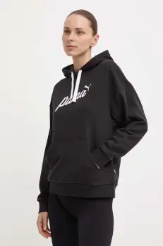 Puma bluza femei, culoarea negru, cu gluga, cu imprimeu, 679348 imagine