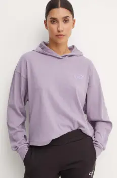 Puma bluza femei, culoarea violet, cu gluga, neted, 682503 imagine