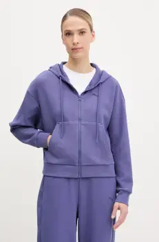 Puma bluza femei, culoarea violet, cu gluga, uni, 685056 imagine