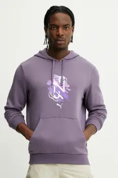 Puma bluza Neymar JR culoarea violet, cu gluga, cu imprimeu, 660099 imagine