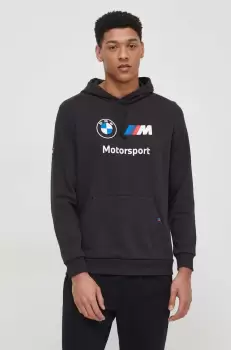 Puma bluza x BMW Motorsport barbati, culoarea negru, cu gluga, cu imprimeu imagine