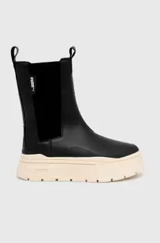 Puma botine Mayze Stack Chelsea Winter Wns femei, culoarea negru, cu platforma, izolare usoara imagine