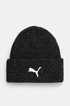 Puma caciula din amestec de lana culoarea negru, din tricot gros, 25495 imagine