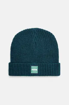 Puma caciula din bumbac Classics Graphic Short Beanie culoarea verde, bumbac, 025680 imagine