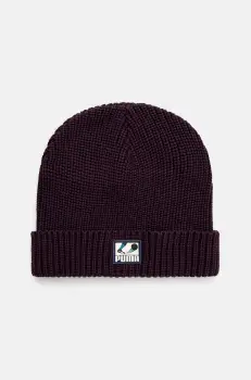 Puma caciula din bumbac Classics Graphic Short Beanie culoarea violet, bumbac, 025680 imagine