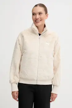 Puma geaca culoarea bej, de tranzitie, oversize, 632169 imagine