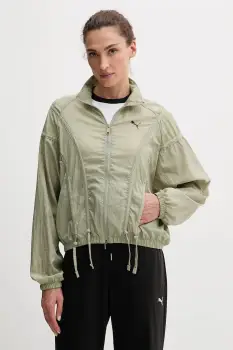 Puma geaca culoarea verde, de tranzitie, oversize, 632148 imagine