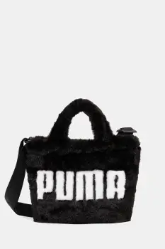 Puma geanta Up Faux Fur Mini culoarea negru, 91713 imagine