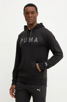 Puma hanorac de antrenament Cloudspun culoarea negru, cu gluga, cu imprimeu, 526678 imagine